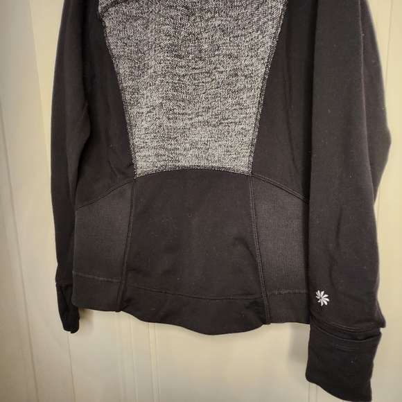 ATHLETA GIRL DREAM TEAM WARM UP ACTIVEWEAR JACKET FULL ZIP sz 12 Black grey EUC - Picture 8 of 11